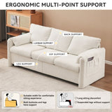 004-Modern 3-Seater Sofa 77" Chenille Couch - Plush Triple Seater Sofa with High-Density Foam W2636P232362