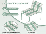 Holiday - 4-Pack Modern Striped Color Block Chairs - Waterproof PP Seat & Sturdy Metal Legs, W3450P447386