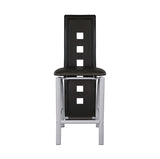 Set of 2pc Modern Style Counter Height Chairs Metal Base and Leather Upholstered Back B01143601