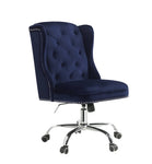 ZUN Midnight Blue Swivel Office Chair with Wing Back B062P215473