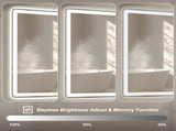 36*36in LED Bathroom Mirror, Anti-Explosion Glass, Rust-Resistant, Anti-Fog Features, Tri-Color W2709P243340