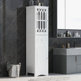Tall Bathroom Cabinet, Freestanding Storage Cabinet with Drawer and Doors, MDF Board, Acrylic Door, WF289427AAK