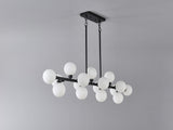 Pendant Lamp with Opal Glass Shade, 16-Lights Modern Farmhouse Ceiling Pendant Hanging Light Fixture W5008P466518