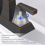 Bathroom Sink Faucet Oil Rubbed Bronze 2-Handle 4 Inch Center-Set Bathroom Sink Faucet, Sink Drain T3177P277480