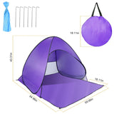 Pop Up Beach Tent Sun Shade Shelter Anti-UV Automatic Waterproof Tent Canopy for 2/3 Man w/ Net 47048800