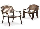 Patio Chairs Set of 2 - Stackable Outdoor Cast Aluminum Dining Chairs with Vintage Bronze Finish and 93816729