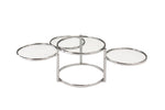 ZUN Modern Nesting Coffee Table With Clear Glass and Chrome B091119900