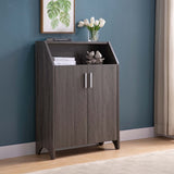 ZUN Shoe Cabinet Storage Cabinet with Five Shelves - Grey B107134432