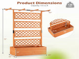 72" Raised Garden Bed with Lattice Trellis, 4.8 Cu.Ft Fir Wood Planter Box with Drainage Holes for 95390124