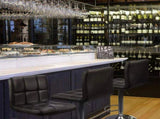 Set of 2 Bar Stools Adjustable Swivel Armless Barstools with PU Leather, Black 34198006