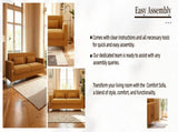 FX-P18-ORLuxury Velvet Sofa with Gold Accents - Modern 3-Seat Couch with Plush Cushions, W57649842