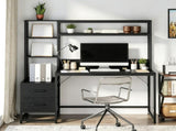 55 Inch Rustic Computer Desk with Drawers and Storage Shelves Home Office 38719938