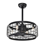 ZUN 20.24" Caged Ceiling Fan with Remote Control,Timer, 3 Speeds Indoor Ceiling Fan for Farmhouse, W1592P153814