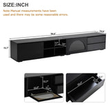 ZUN ON-TREND Modern TV Stand with Fluted Glass Door for TVs Up to 100", Media Console with Sliding Door N721P198932B