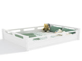 Full Size Floor Platform Bed with Full-length Guardrails, Low Profile Full Bed Frame, No Box Spring W1580P438792