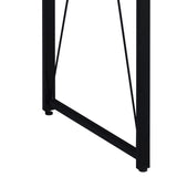 Antique White and Black 35.5" Writing Desk with Metal Sled Base B062P184522