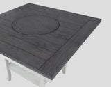 ZUN 1pc Contemporary Transitional Counter Height Dining Table with 20-Inch Lazy Susan Chalk Gray Finish B011P160138