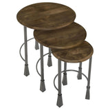 Natural and Gunmetal 3-Piece Nesting Table B062P153905