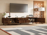 Mid Century TV Stand 2 Drawers, Media Console Table for TVs up to 80'', Entertainment Center N710P222772P