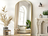 21"x64" Arched Full Length Mirror Full Body Free Standing Floor Mirror, Gold 53020060