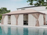 Patio Gazebo 10'x20', Outdoor Heavy Duty Party Tent Shelter With Double Roofs, Mosquito Nettings And 78464033