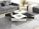 Modern Nesting Coffee Tables Set of 4 -Mid Century Modern Square Living Room Table, Free Adjustable N770P309785B