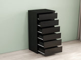 6 Drawer Dresser,Modern Storage Chest of Drawers,18.9In Black Dresser for Closet with Handle-Free W3151P407892