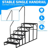 RV Stairs 6 Step Ladder, RV Steps Anti-Slip, Hot Tub Steps with Handrail, 660 lbs RV Ladder for 5th 97093499