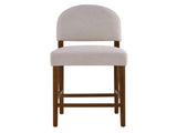 26'' Height Light Gray Fabric & Walnut Rubberwood Bar Stool, Adjustable Floor Leveler, Spacious N780P394271G