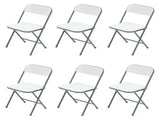 6 Pack Resin Folding Chair, White 32923831