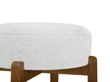 Vera Indoor Wooden Upholstered Barstool, Dark Walnut Finish and Ivory Upholstery, Set of 2 N775P333869D