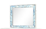 Laguna Modern Style Mirror Made with Wood and Crystal Accents in White B009P270824