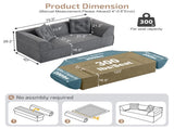 3-in-1 Convertible Sofa Bed, 79.5" Modern Deep Seat Couch with 2 Pillows, 3-Seater Sofa, Sparkling W3219P369308