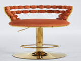 Modern Bar chair with golden color iron tube legs, soft cushions and comfortable W234P218161