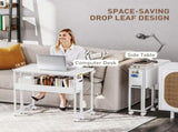 Foldable Computer Desk with Storage Bag, Shelf and Wheels, Space-Saving Folding Desk for Home 85910354