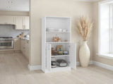 Insite Kitchen Storage Cabinet with 3 Shelves and 2 Closed Compartments, White B128P485381