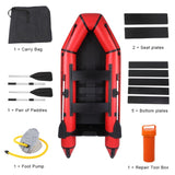 ZUN Camping Survivals 10ft PVC 330kg Water Adult Assault Boat Red Black 44475478