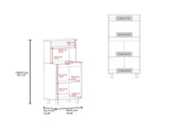 Enderlin Microwave Stand with 3 Shelves, 2 Doors, 4 legs and Cabinet, White B097P474297
