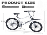 7 Speed, Aluminum Alloy Frame, Multiple Colors 26 Inch Bike,Cargo Bike for Women and Men W1019P218118