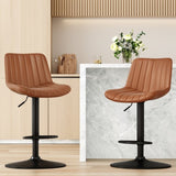Bar Stools Set of 2, Swivel Adjustable Barstools, Bar Height Stools with Back Support, PU Leather T3623P363387