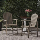 Outdoor Weather Resistant Acacia Wood Adirondack Dining Chairs , Grey Finish 64844.00GRY