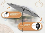 9' Outdoor Patio Umbrella, Market Table Umbrella with Push Button Tilt, 8 Heavy-Duty Steel Ribs & 86032688