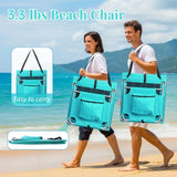 Foldable Beach Lounger, Lightweight Beach Mat Lounge Chair with Breathable Mesh Back, Cooler Pocket 73830572