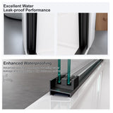 56"-60"W*72" H Semi-Frameless Double Sliding Shower Door, Bypass Shower Door, 1/4" Thick SGCC W2813P296494
