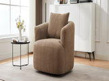 360&deg Swivel Chair, 38.2" Accent Chair Sofa, Upholstered Swivel Barrel Sofa Chair with a Throw Pillow N719P288552D