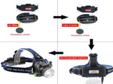 Rechargeable LED Headlamp Camping Hiking Headlamp Work Light BatteryCharger Set 01159336