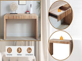 Rustic Wooden Console Table with Drawer Minimalist Design, Ribbed Texture, and Natural Finish W2729P239172