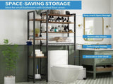 8-Tier Over The Toilet Storage with Side Rack, Over Toilet Storage Rack with Adjustable Shelf & 30930589