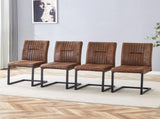 4 Ergonomic Brown Technology Fabric Dining Chairs, Perfectly Blending Comfort And Simplicity. A Box W1512P414471
