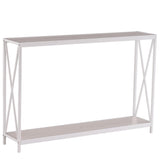 Triamine Board Cross Iron Frame Porch Table Sofa Side Table Reddish Oak 93377749